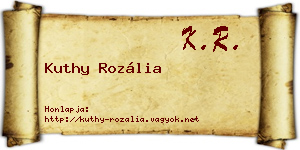 Kuthy Rozália névjegykártya