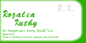 rozalia kuthy business card